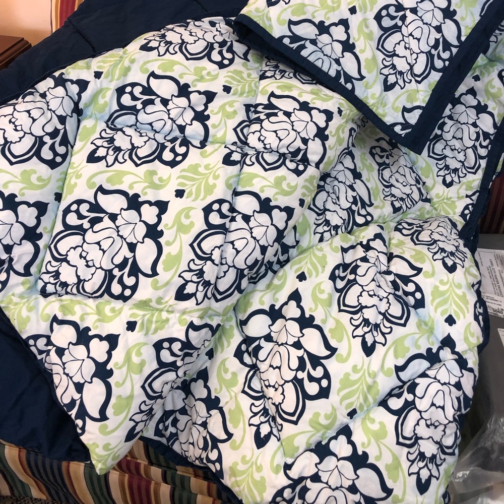 Pottery Barn Twin XL Reversible Bedspread & matching Sham. Reversible!